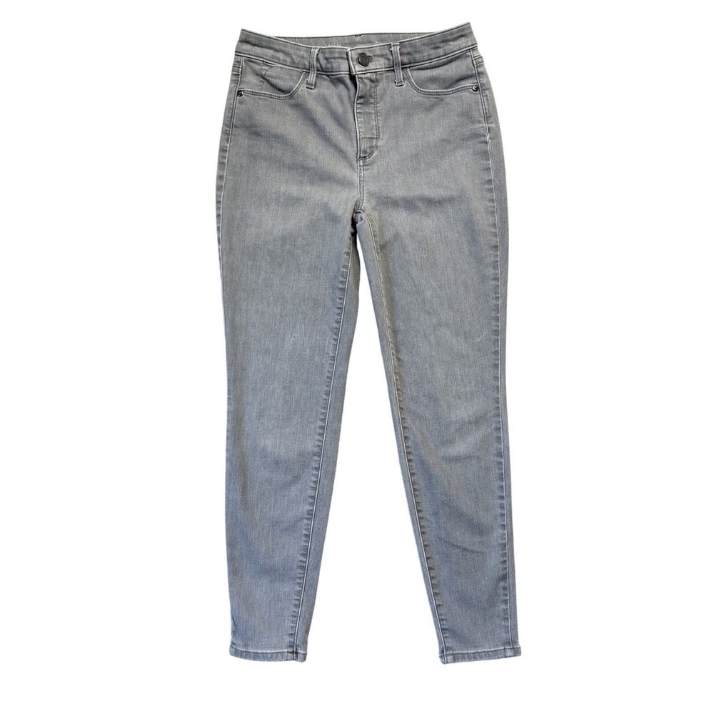 Talbots Jeans Women Sz 2 Petite Gray High Waist Jegging Ankle Classic Stretch